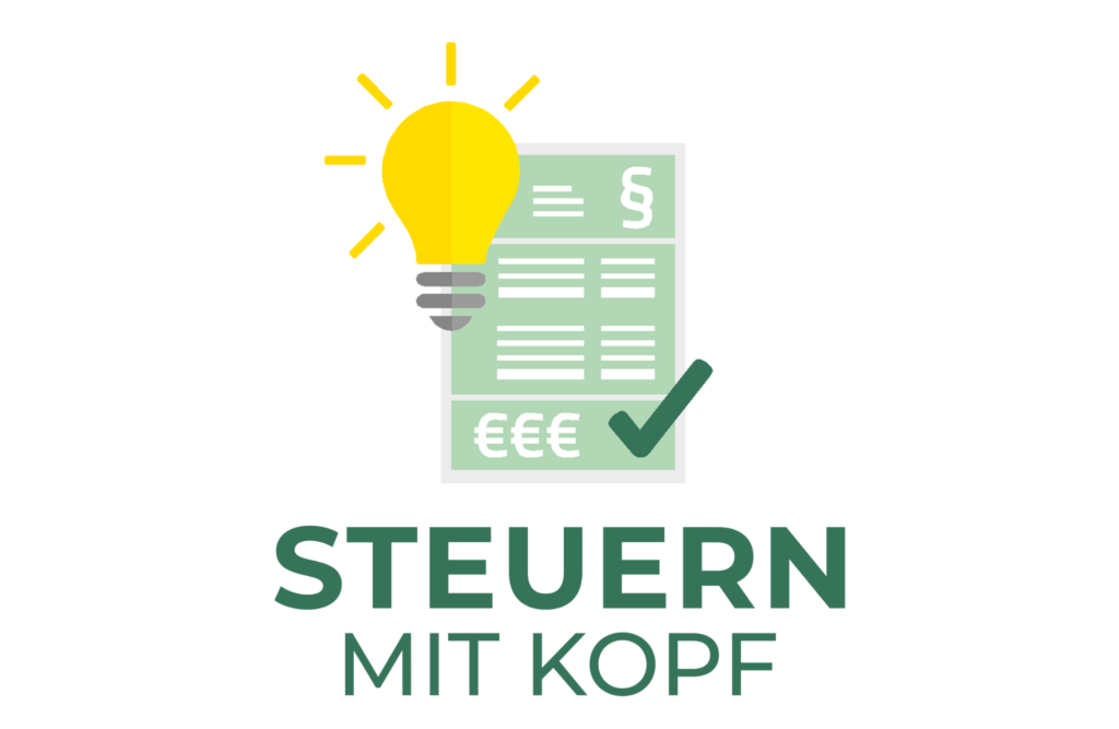 Steuern mit Kopf Logo freigestellt